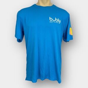 ATC Men’s Crewneck T-Shirt L Blue Bubly Sparkling Water Logo Short Sleeve